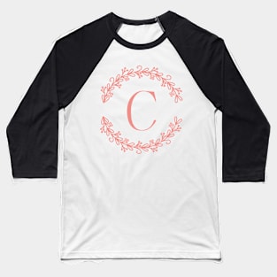 Pink Monogram- Letter C Baseball T-Shirt